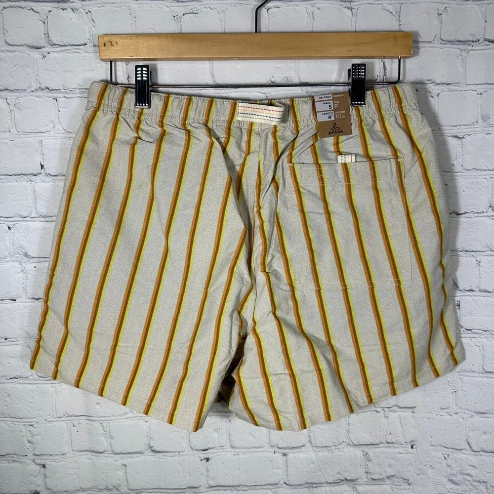 Prana Indio Heritage Shorts Mens Small Yarrow Striped Relaxed Fit 4in Inseam NWT - Picture 8 of 11